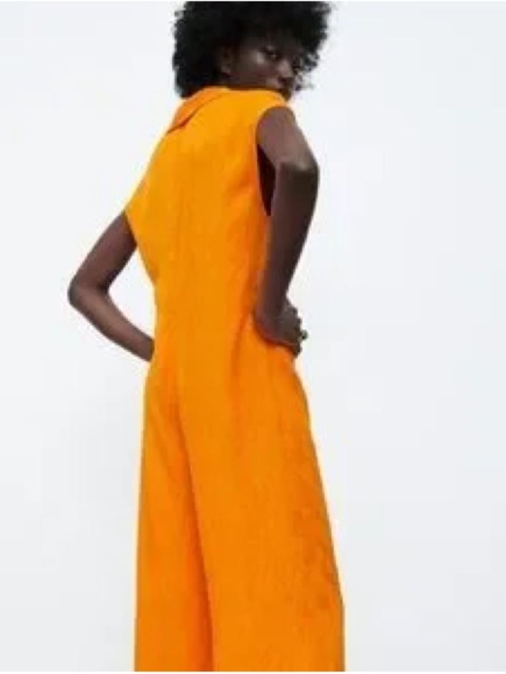 Zara Sleeveless Orange Wide-Leg Jumpsuit - Picture 2 of 12